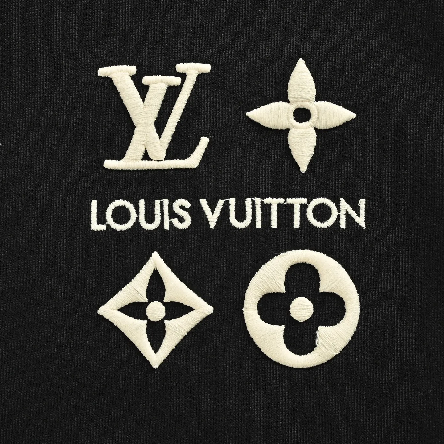 Louis Vuitton/Louis Vuitton 25Fw chest four-flower embroidery crew neck sweatshirt